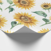 Sonnenblumenmuster Wasserfarbe Botanisch Geschenkpapier (Ecke)