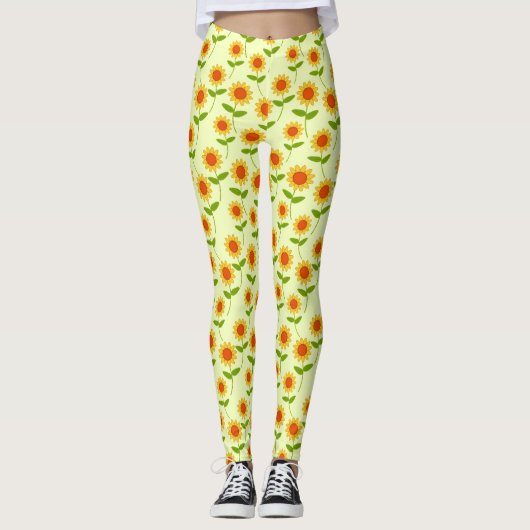 Sonnenblumenmuster wiederholen leggings (Vorderseite)