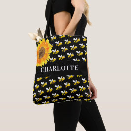 Sonnenblumenname für Schwarze Bienen Tasche