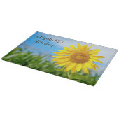 Sonnenblumenname Personalisiert Schneidebrett (Ecke)