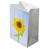 Sonnenblumennatur-Foto Mittlere Geschenktüte (Rückseite Schrägansicht)