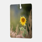 Sonnenblumennatur-Foto Ornament Aus Metall (Vorderseite links)