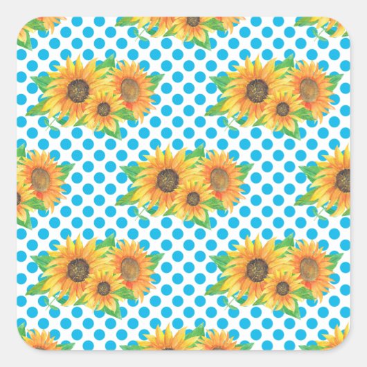 SonnenblumenOutfits Quadratischer Aufkleber (Vorderseite)