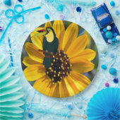 Sonnenblumenpapagewein-Teller Pappteller (Party)