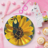 Sonnenblumenpapagewein-Teller Pappteller (Party)