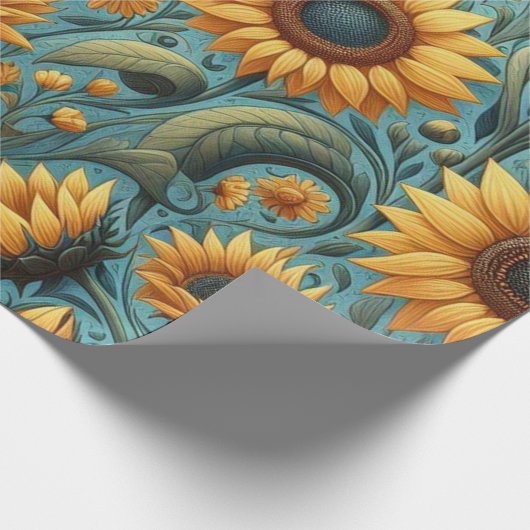 Sonnenblumenpapier Geschenkpapier (Ecke)