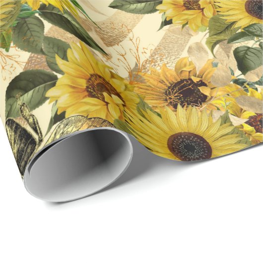 Sonnenblumenpapier Geschenkpapier (Rolleneckpunkt)