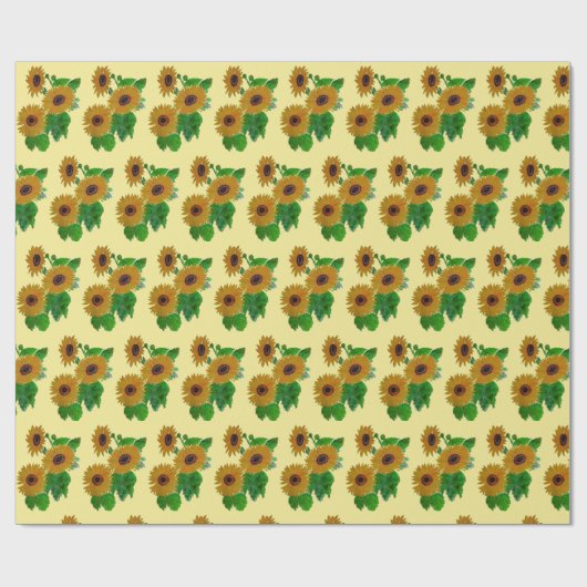 Sonnenblumenpapier Geschenkpapier (Flach)