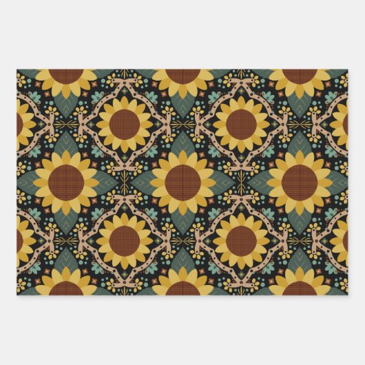 Sonnenblumenpapier Geschenkpapier Set (Vorderseite)