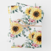 Sonnenblumenpapier mit flachem Set von 3 Geschenkpapier Set (Beispiel)