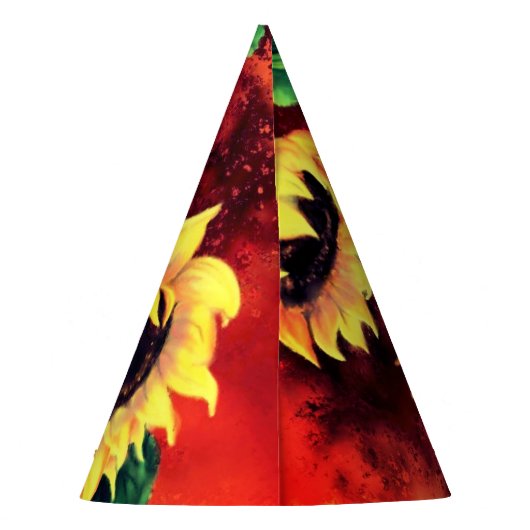 Sonnenblumenpapier-Party-Hut Partyhütchen (Rückseite)
