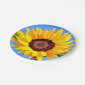 Sonnenblumenpapier-Teller Pappteller (Schrägansicht)