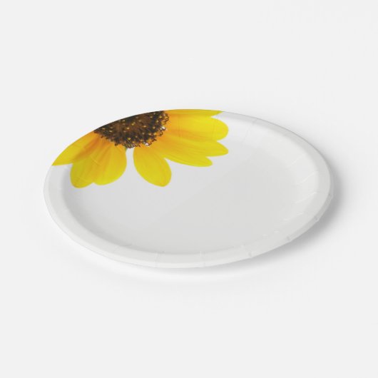 Sonnenblumenpapier-Teller Pappteller (Schrägansicht)