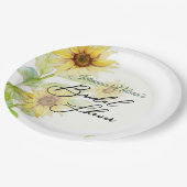 Sonnenblumenpapier-Teller Pappteller (Schrägansicht)