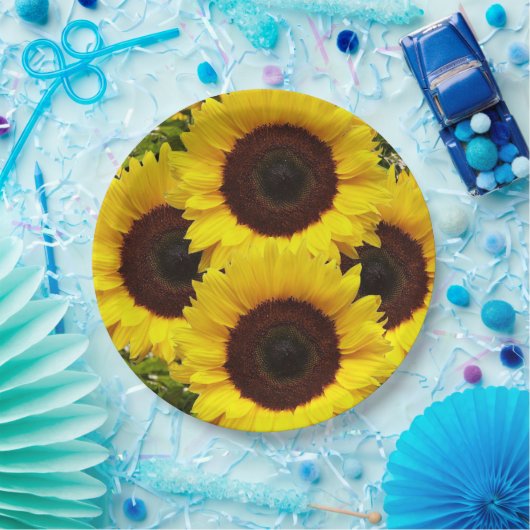 Sonnenblumenpapier-Teller Pappteller (Party)