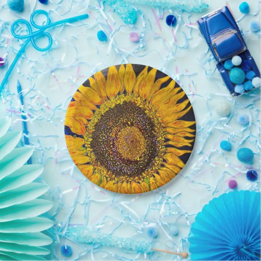 Sonnenblumenpapierplatte Pappteller (Party)