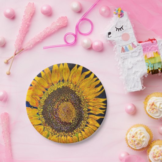 Sonnenblumenpapierplatte Pappteller (Party)