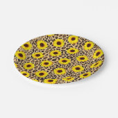 Sonnenblumenpapierplatte Pappteller (Schrägansicht)