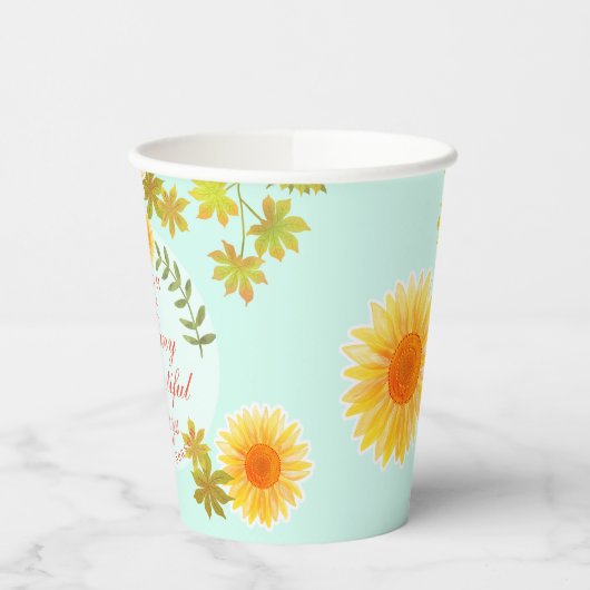 Sonnenblumenpapiertasse Pappbecher (Links)