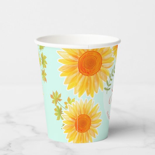 Sonnenblumenpapiertasse Pappbecher (Rechts)