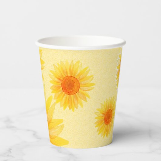 Sonnenblumenpapiertasse Pappbecher (Rückseite)