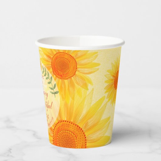 Sonnenblumenpapiertasse Pappbecher (Links)