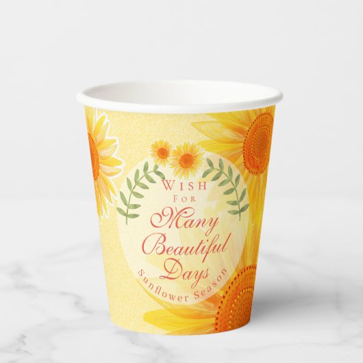 Sonnenblumenpapiertasse Pappbecher (Vorderseite)