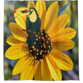 Sonnenblumenparrot Duschvorhang (Vorderseite)