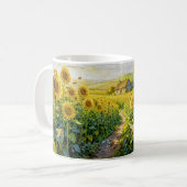 Sonnenblumenpfad-Cottage mit Katze und blühender M Kaffeetasse (Vorderseite Links)