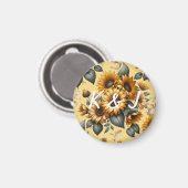 Sonnenblumenpfanne Magnet (Vorderseite/Rückseite)