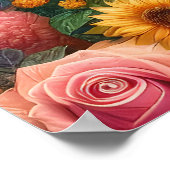 Sonnenblumenpferd und Fohlen Poster (Ecke)