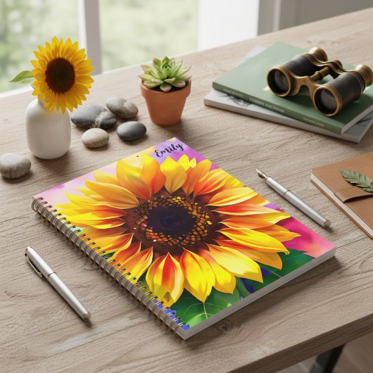 Sonnenblumenplaner mit Individuelle Name Planer