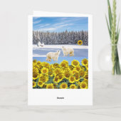 Sonnenblumenpolarbär Faltkarte Karte (Rückseite)