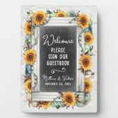 Sonnenblumenpumpenfallen-Farm Hochzeitshaus Gästeb Fotoplatte (Vorderseite)