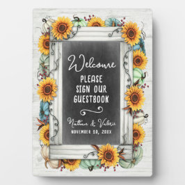 Sonnenblumenpumpenfallen-Farm Hochzeitshaus Gästeb Fotoplatte