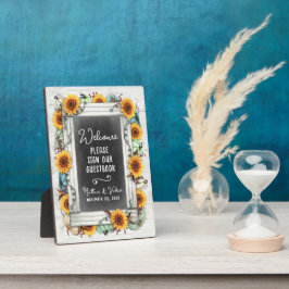 Sonnenblumenpumpenfallen-Farm Hochzeitshaus Gästeb Fotoplatte