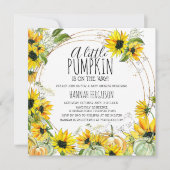 Sonnenblumenpumpengeschlecht Neutrale Babydusche Einladung (Vorderseite)