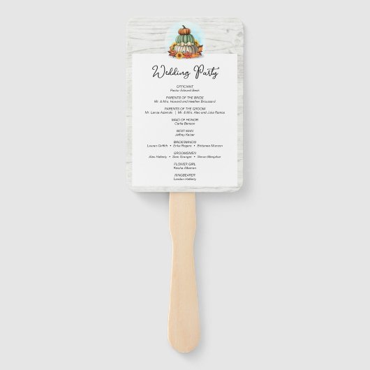 Sonnenblumenpumpenprogramm Rustikale Hochzeit im H Fächer (Rückseite)