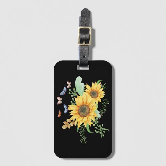 Sonnenblumenquelle Gepäckanhänger (Vorderseite Vertikal)