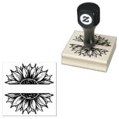 Sonnenblumenrahmen-Adresse oder Geschäftsadresse Gummistempel (Stempel)