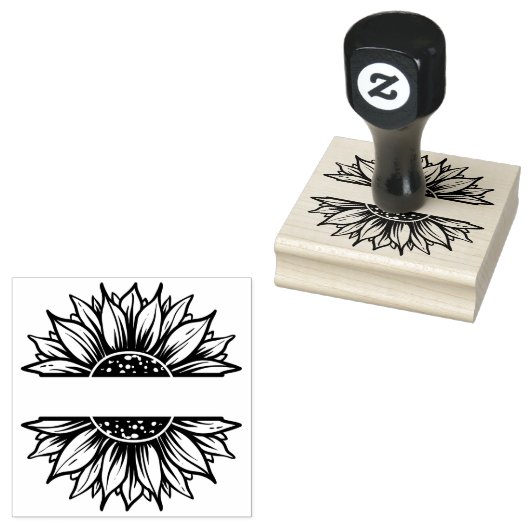 Sonnenblumenrahmen-Adresse oder Geschäftsadresse Gummistempel (Stempel)