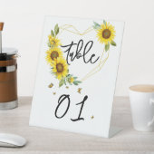 Sonnenblumenrahmen Babydusche Tischnummern Sockelschild (In SItu)