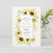 Sonnenblumenrahmen Einladung (Stehend Vorderseite)