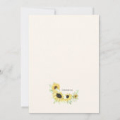 Sonnenblumenrahmen Einladung (Rückseite)