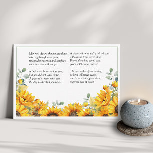 Sonnenblumenrahmen "Forever in the Sun" Gedicht Dankeskarte