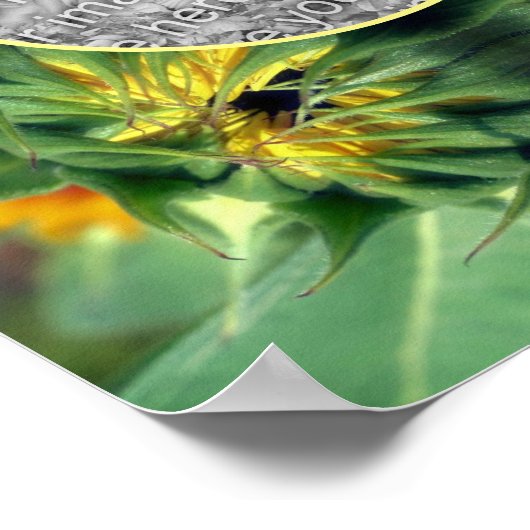 Sonnenblumenrahmen gestalten Ihr eigenes Foto Poster (Ecke)