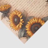 Sonnenblumenrahmen mit Bienen und Skript Seidenpapier (Ausschnitt)