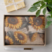 Sonnenblumenrahmen mit Bienen und Skript Seidenpapier (Geschenk)