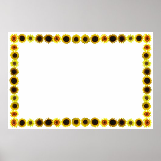 Sonnenblumenrahmen ohne Hintergrund Poster (Vorne)