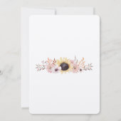 Sonnenblumenrahmen Späte Sommer Blumenhochzeit Einladung (Rückseite)